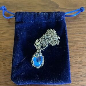 Elvin silver leaf and stone necklace